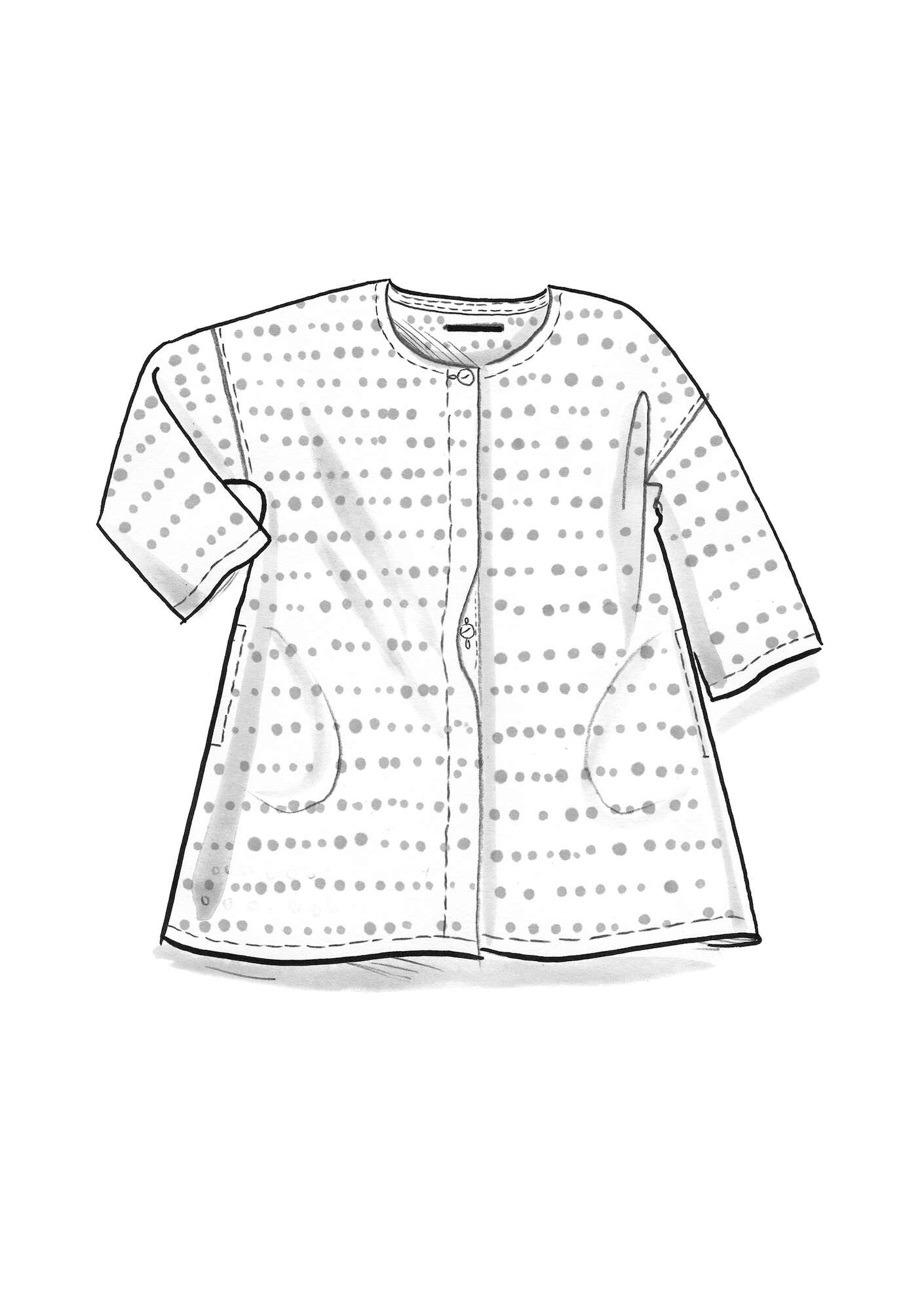 Geweven blouse  Yayoi  van biologisch katoen ijzergrijs