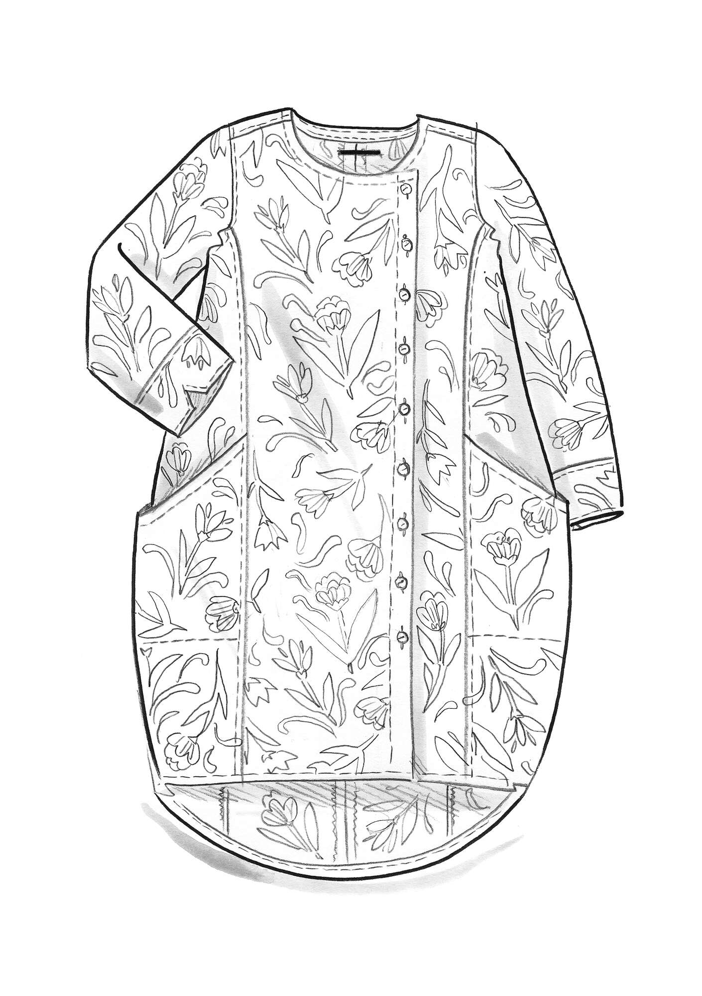Woven “Blomen” dress in organic cotton mustard