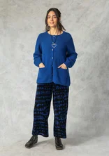 Velours broek "Paraguay" van biologisch katoen/gerecycled polyester - porseleinblauw