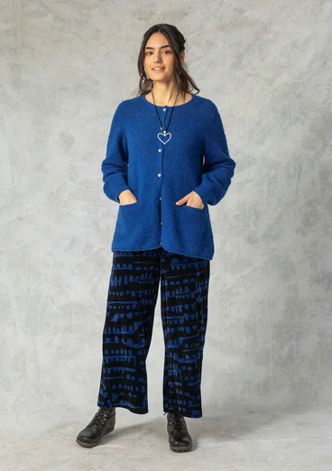 Velours broek "Paraguay" van biologisch katoen/gerecycled polyester - porseleinblauw