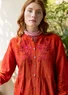 Robe "Marianne" en tissu de coton biologique/lin (cuivre XS)