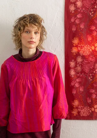 Tafelloper "Alaska Forest" van biologisch katoen - klaproos