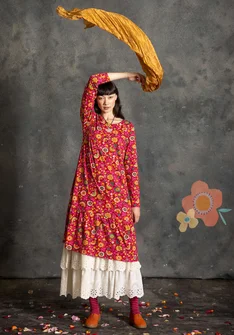 “Rupangi” jersey dress in organic cotton - poppy