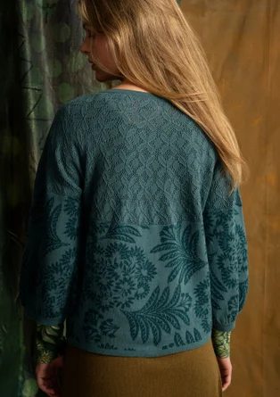 Gemusterte Strickjacke „Anila“ aus Bio-Baumwolle - veronagrün
