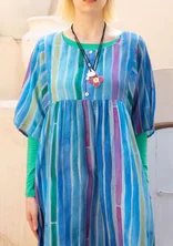 “Violet” woven dress in cotton/silk - lupin