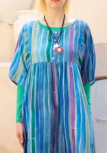 “Violet” woven dress in cotton/silk - lupin