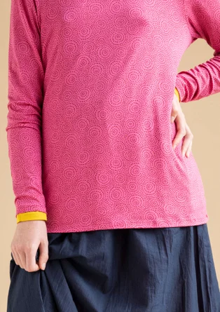 “Ada” jersey top in lyocell/spandex - hibiscus/patterned
