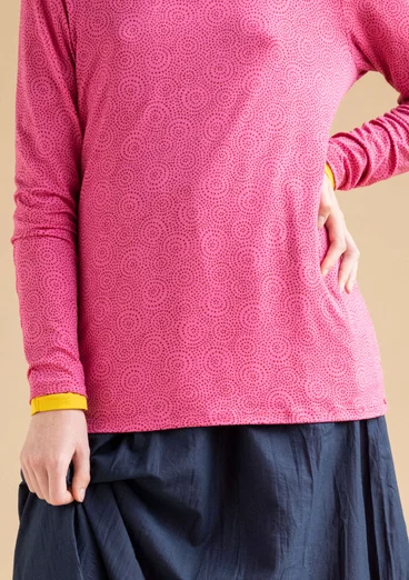 “Ada” jersey top in lyocell/spandex - hibiscus/patterned