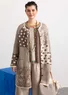 Long gilet "Zoe" en laine (naturel chiné/écru, non teint XXL)