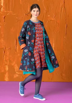 Steppmantel „Tulippa“ aus Öko-Baumwolle - dunkelindigo