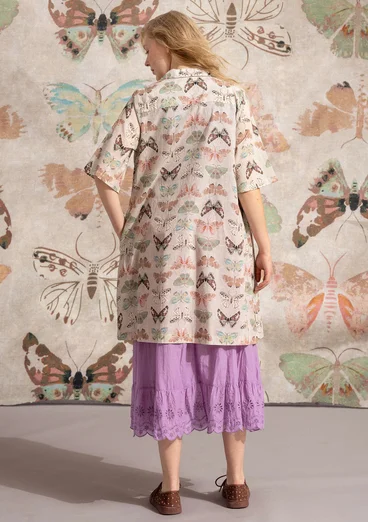 “Fjäril” woven dress in organic cotton - feather