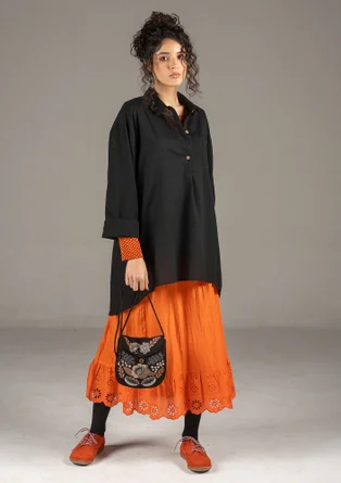 Woven organic cotton underskirt - rosehip