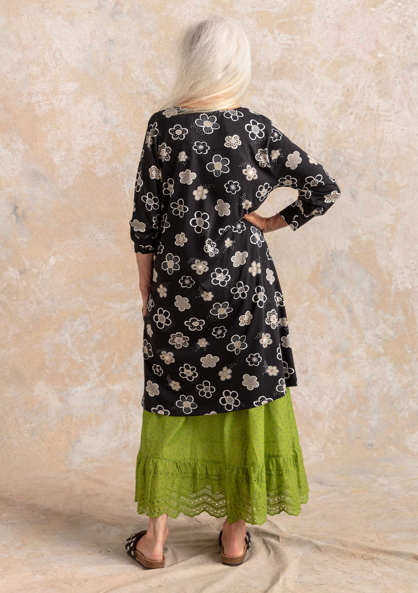 Aria jersey tunic black/patterned