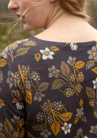 Geblümtes Shirt „Idun“ aus Lyocell/Elasthan - schwarzes Umbra