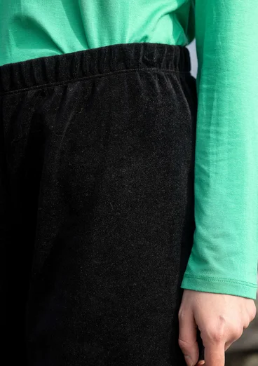 “Nootka” organic cotton/recycled polyester velour trousers - black