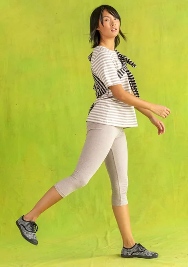 Caprileggingsit ”Ester” ekopuuvillaa/elastaania - meleerattu vaalea peruna/luonnonvaalea