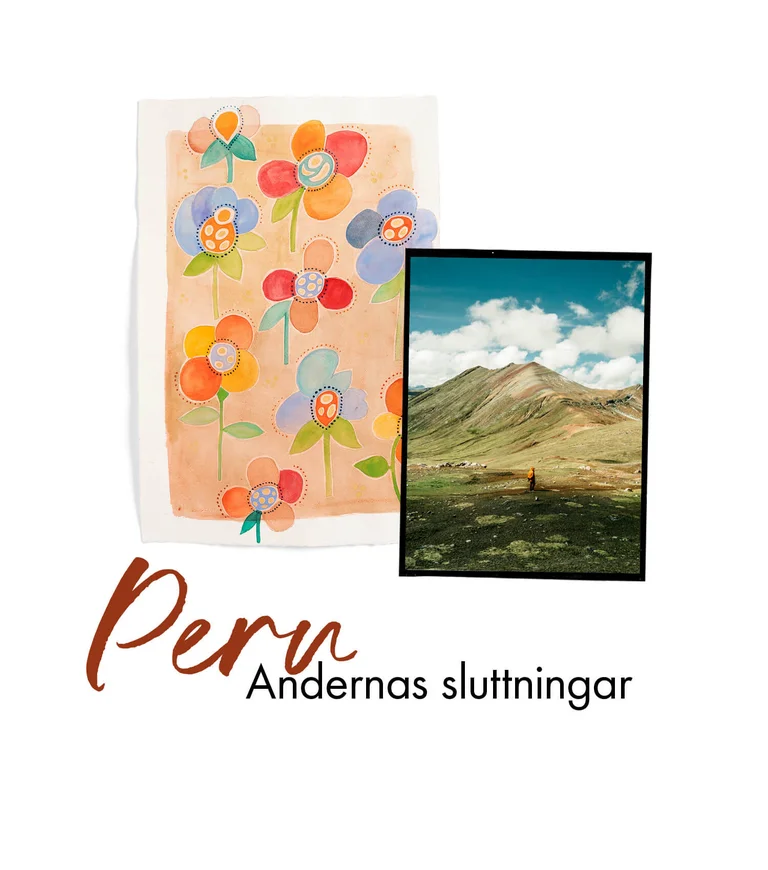 Gudrun Sjödéns akvarellmålning på potatisblommor. 