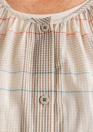 “Nora” woven organic cotton smock blouse - natural