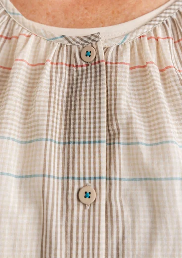 Kankainen taiteilijanpaita "Nora" ekopuuvillaa - luonnonvärinen