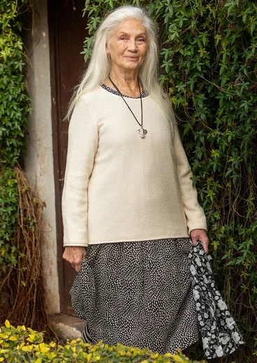 Strukturstrick-Pullover aus Bio-Baumwolle - undyed