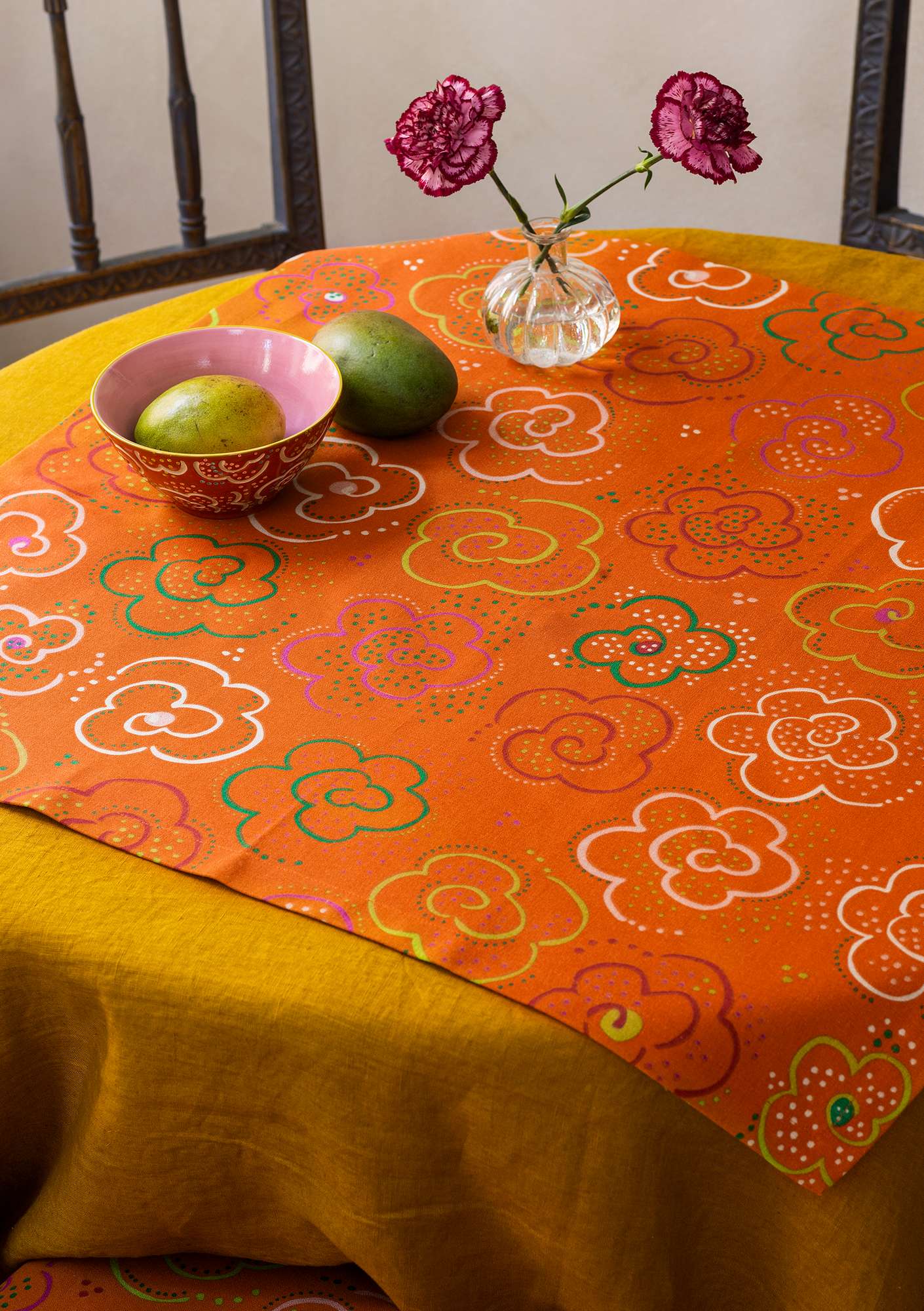 “Krumelur” organic cotton tablecloth rowan
