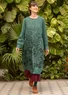 Robe "Autumn" en lin tissé (vert opale S)