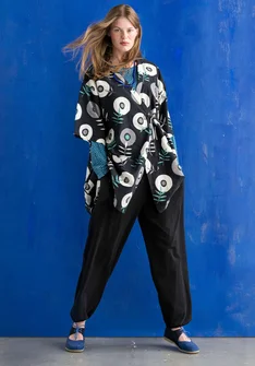 Kimono „Julie“ aus Öko-Baumwolle - schwarz