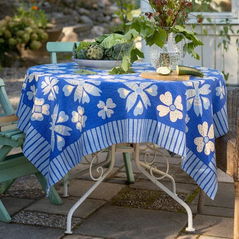 Nappe "Soni" en coton biologique - bleu brillant