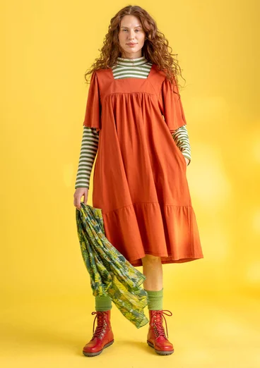 Jersey dress in cotton/modal - copper