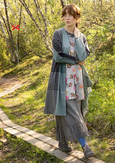 Vævet kjole "Madras" i økologisk bomuld - sort