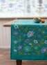 “Bloom” table runner in organic cotton (aqua green One Size)