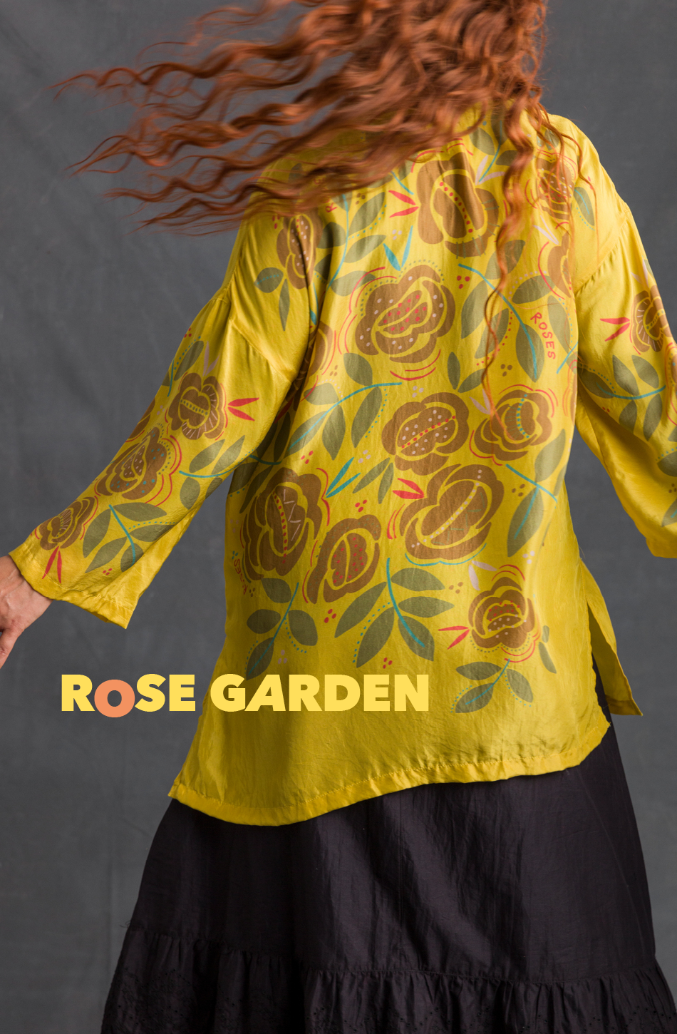 “Rose Garden” silk blouse