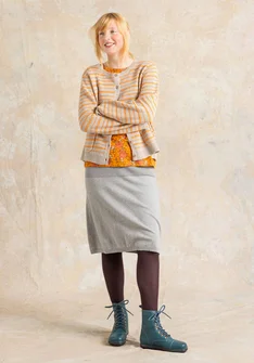 “Sylvi” fine-knit skirt in organic cotton/wool - grey/melange