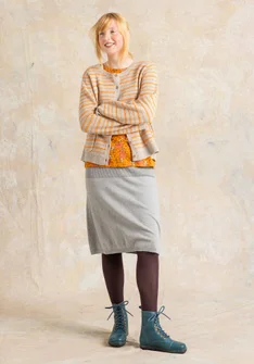 “Sylvi” fine-knit skirt in organic cotton/wool - grey/melange