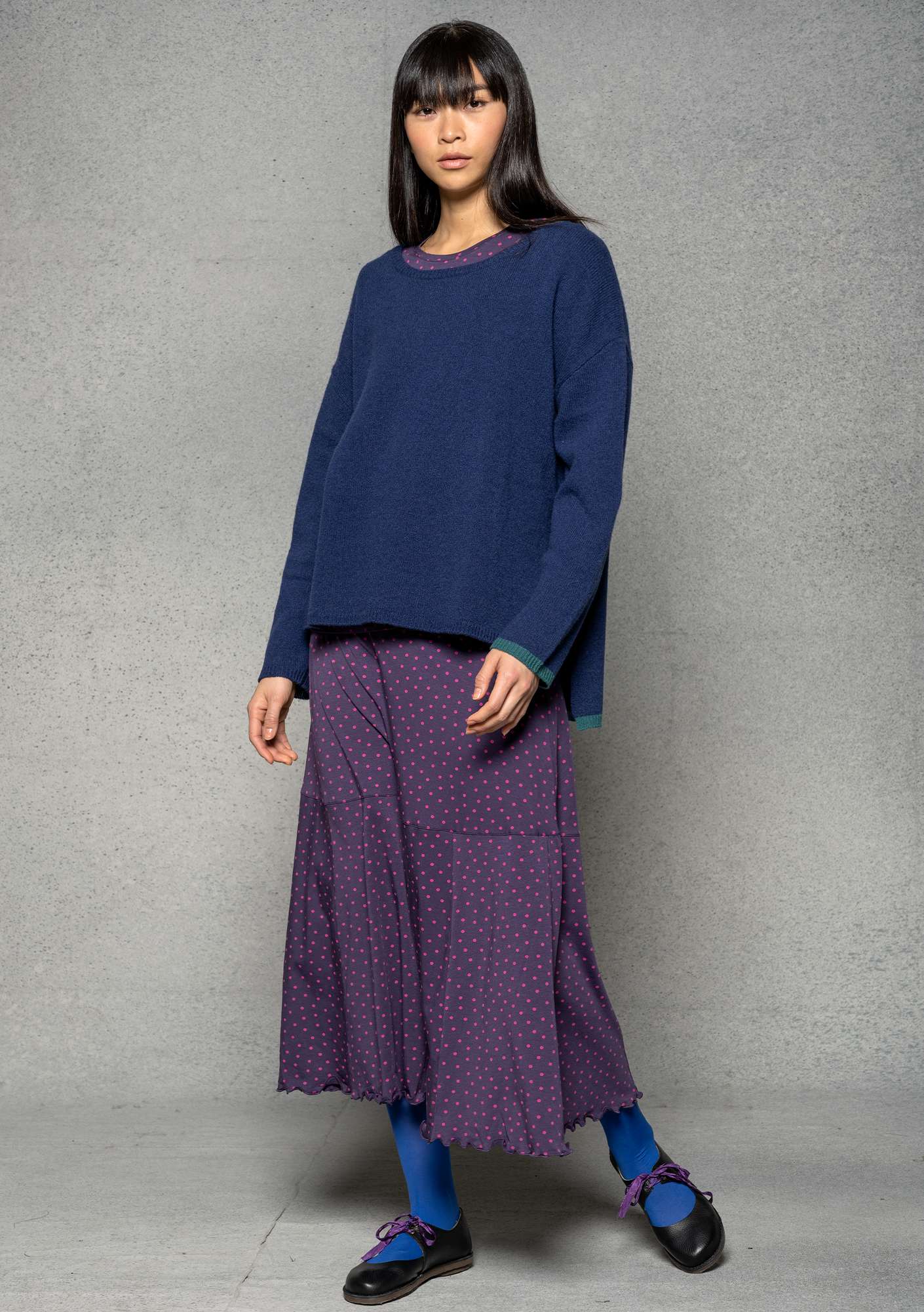 “Pytte” jersey skirt made of organic cotton/modal/elastane blackberry/print thumbnail