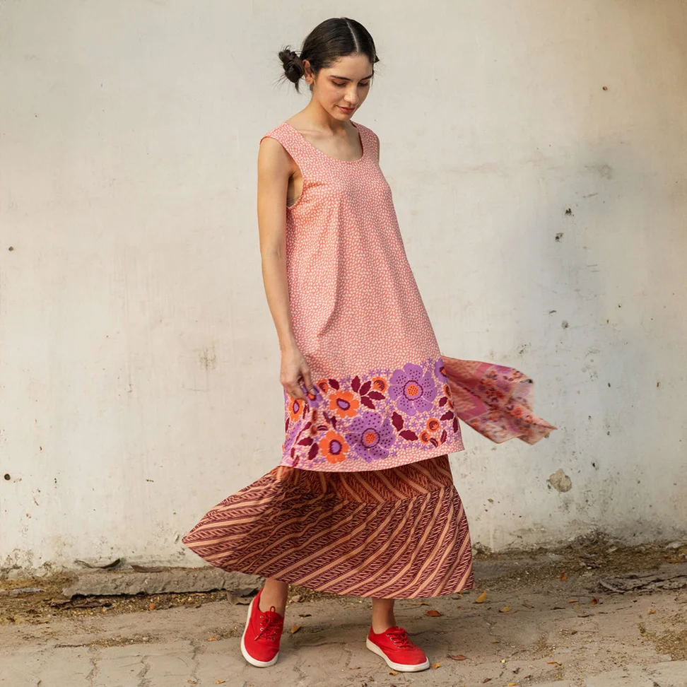 “Kirana” organic cotton jersey dress - pale water lily