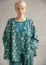“Clay” wrap blouse in organic cotton (indigo green S)
