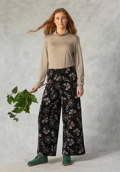 Velours broek "Paraguay" van biologisch katoen/gerecycled polyester - zwart