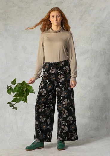 “Paraguay” organic cotton/recycled polyester velour trousers - black