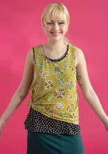 Jersey tank top in organic cotton/spandex - guava