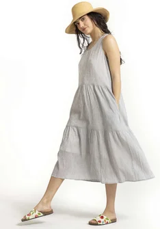 Robe "Stripe" en tissu de coton biologique - encre