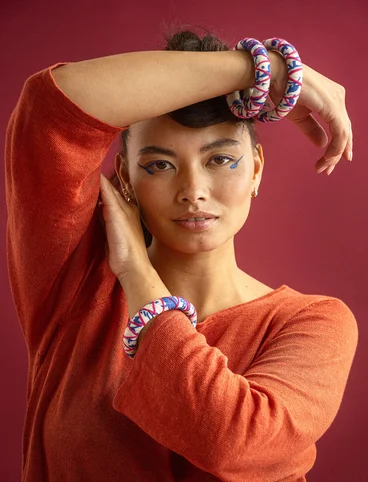 “Zuri” bracelet in organic cotton/recycled wood - safirbl
