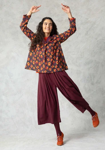 Blouse "Andes" en coton biologique - mûrier noir