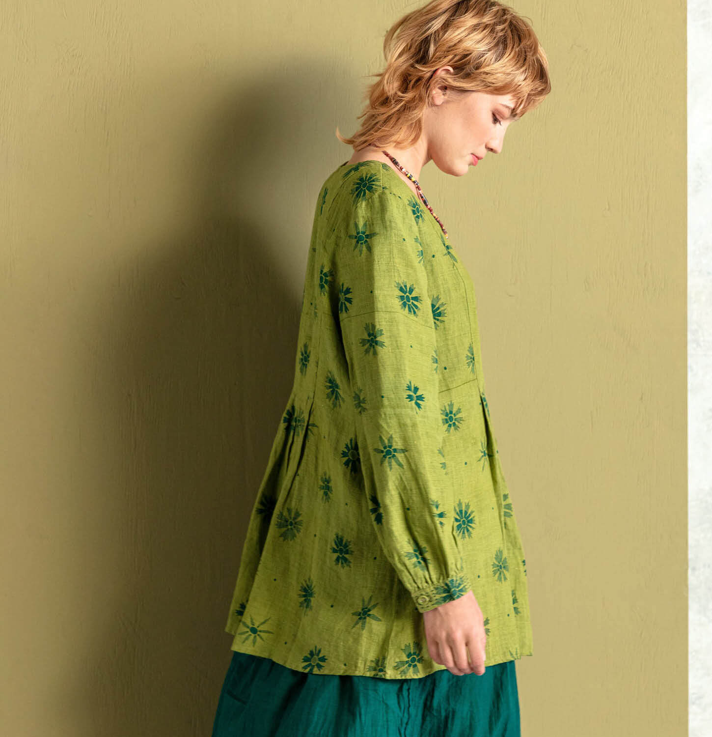 “Fiona” woven linen blouse