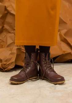 Stiefeletten aus Nappaleder - kastanie