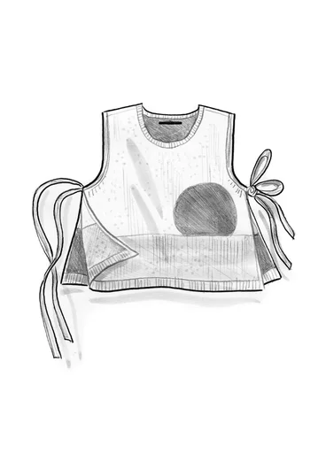 Pull sans manches "Asahi" en maille de laine mélangée recyclée/coton biologique - émeraude foncé