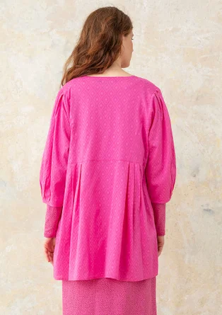 Vævet kunstnerbluse i økologisk bomuld - hibiscus