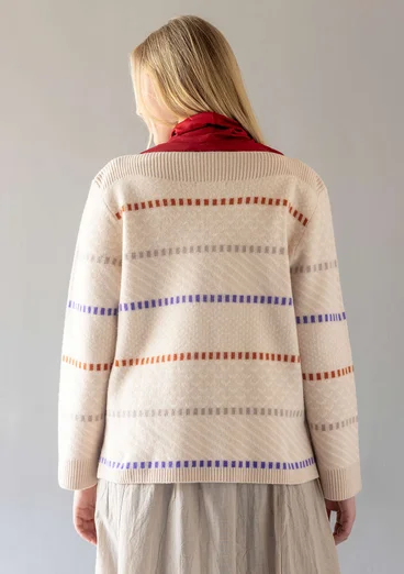 Trøje "Haida" i filtet genanvendt uld - østers