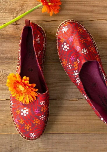 Espadriller "Hake" i bomuld - vinrød