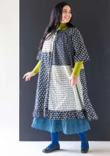 Geblümtes Kleid „1976“ aus Bio-Baumwolle - schwarz